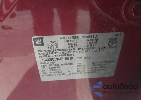 1GKKNULS6JZ116819